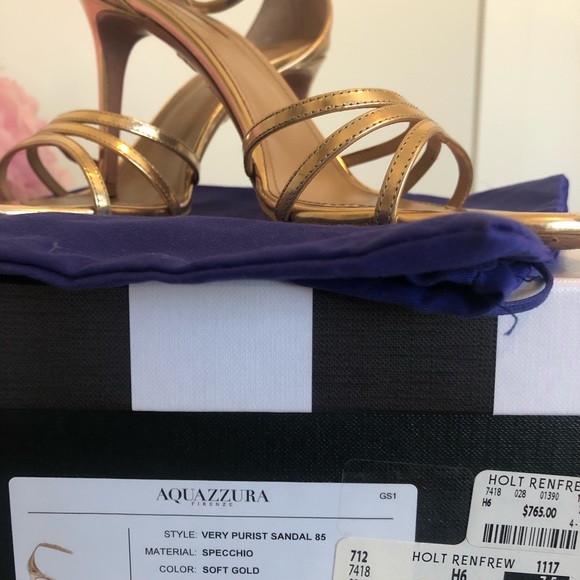 Aquazzura Soft Gold Sandal / heels. - Picture 3 of 4